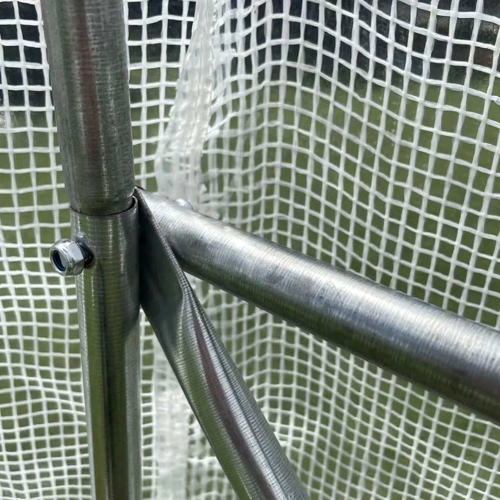 Záhradný fóliovník 3x2x2 m, viacsezónny, kovový rám, biela fólia, 2 vchody