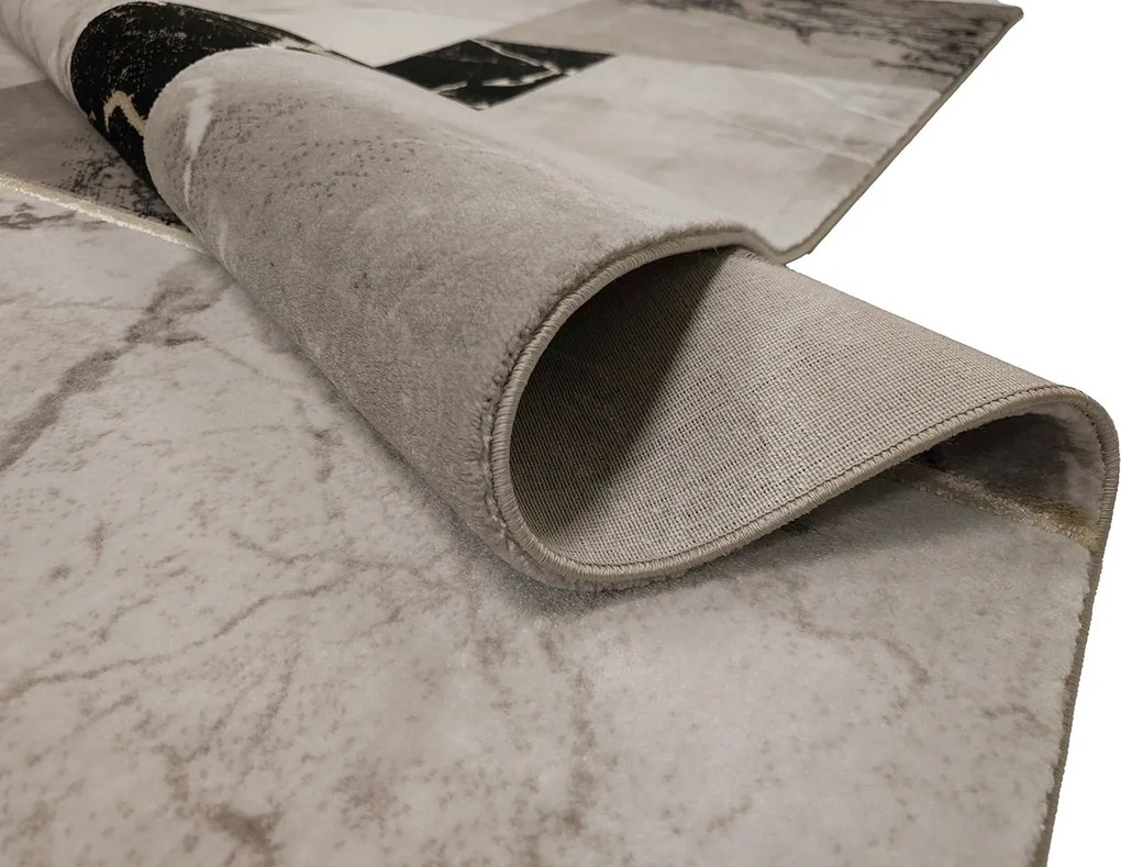 BE Koberec Gloria 3672 GOLD – sivý hnedý čierny obdĺžnikový Rozmer: 80x150 cm