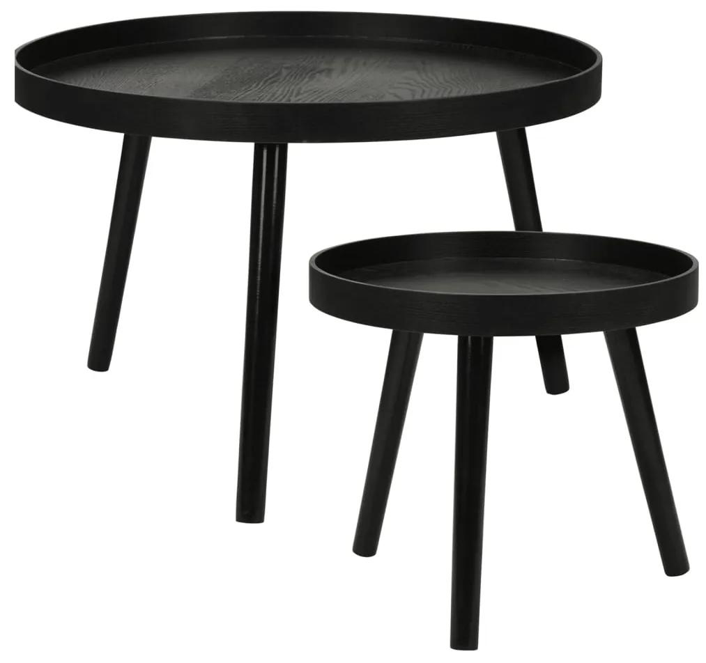 Home&Styling 2-dielna súprava príručných stolíkov okrúhla čierna 447466