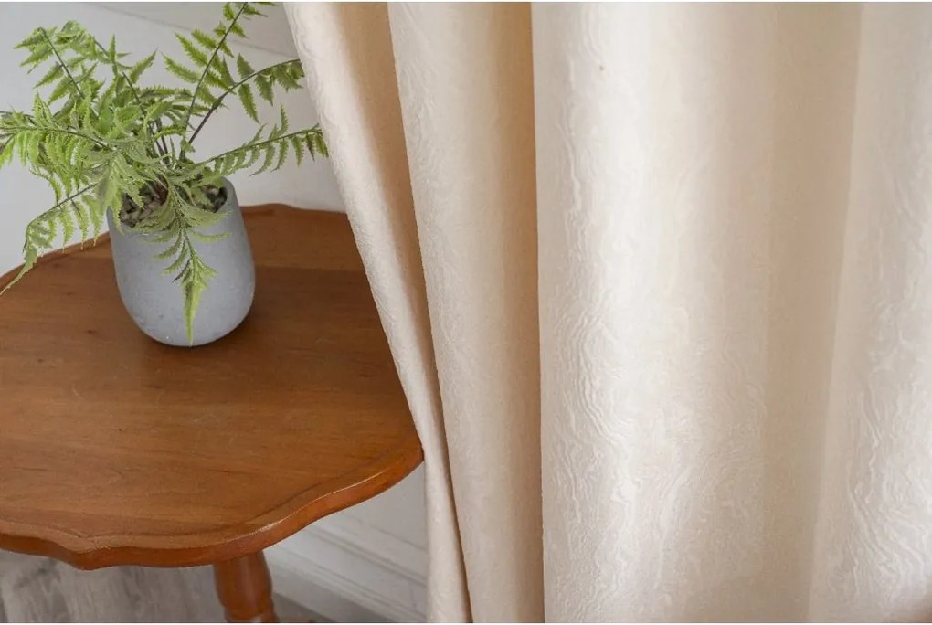 Zatemňovací záves DUNES VELVET 140x250 cm, krémová Zavesenie: Kovové krúžky