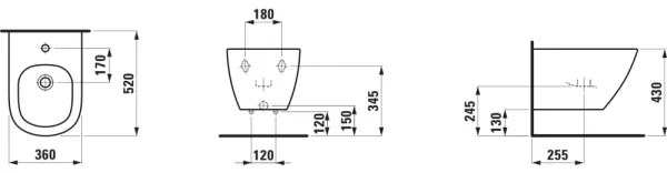 LAUFEN H8300810003021 - Závesný bidet LUA keramika/biela