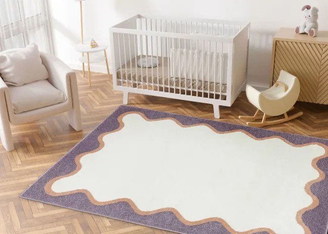 Koberec Lima M180A krémový / fialový