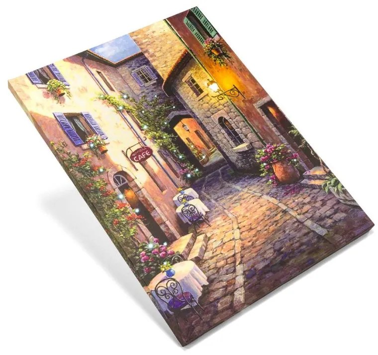 Nexos 74528 Nástenná maľba- Staré mesto, 31 LED, 30 x 40 cm