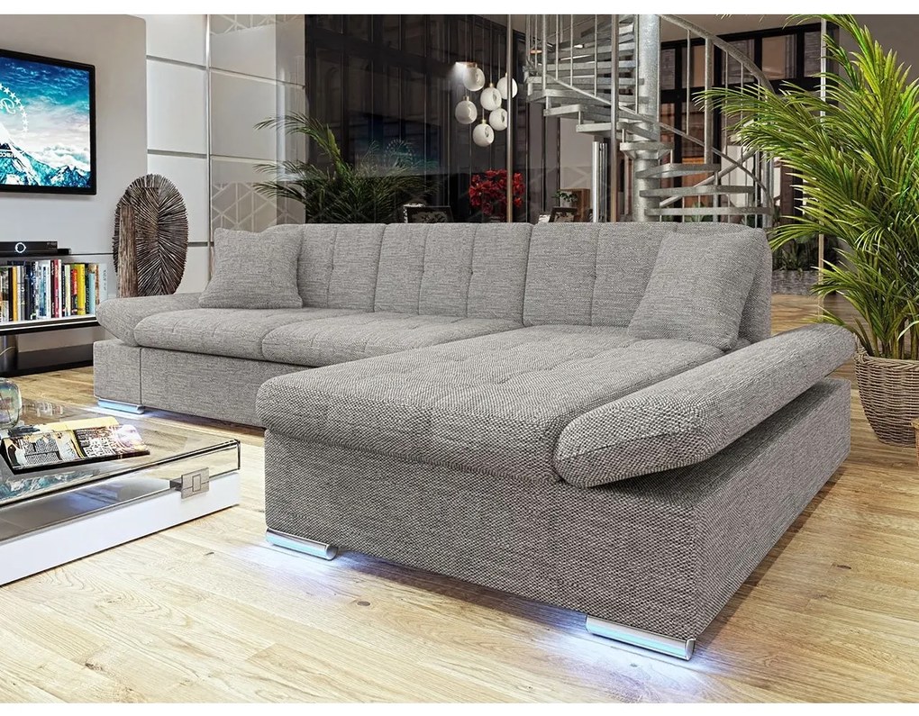 Rohová sedačka Laviva LED, Dostupné poťahy: ekokoža Soft 011 + Bristol 2460, Strana: ľavá