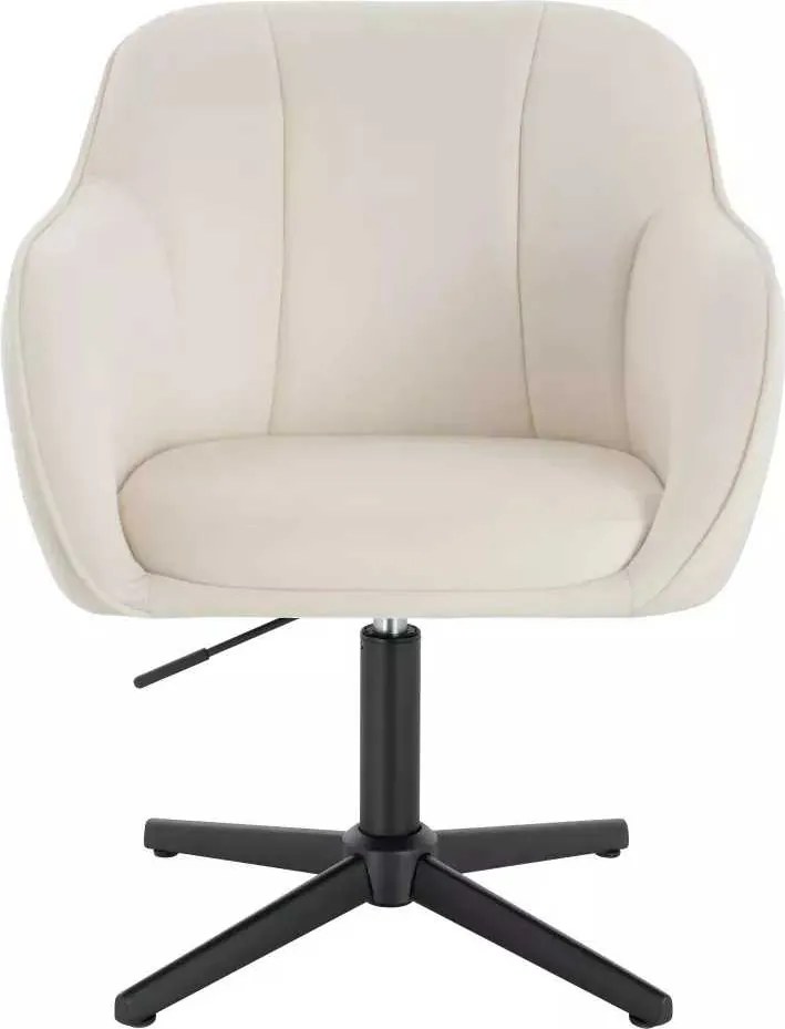 LuxuryForm DESIGN Stolička AVOLA VELUR na čiernom kríži - biela