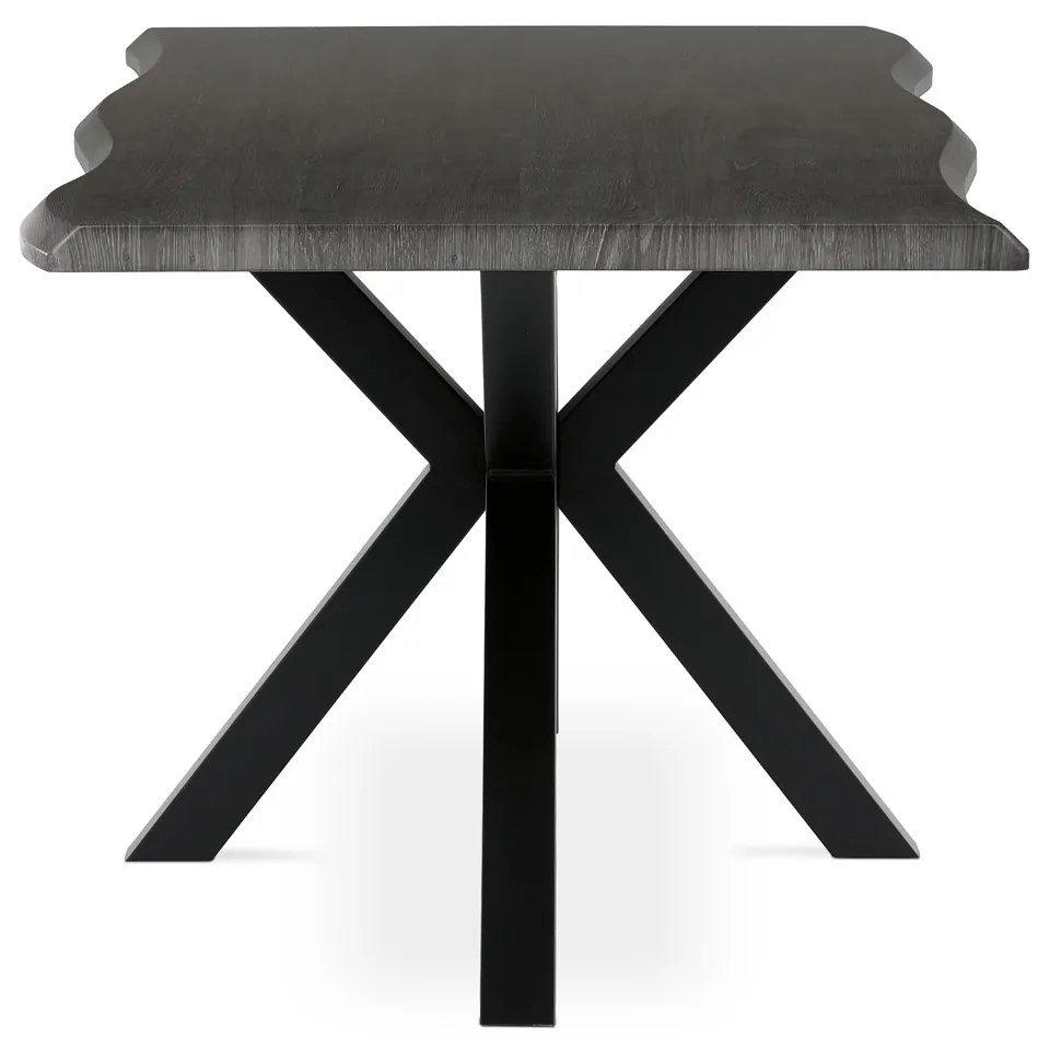 Autronic - Stůl jídelní, 180x90x75 cm, MDF deska, dekor šedý dub, kovová noha ve tvaru hvězdy, černý lak - HT-F4618 GREY AKCE