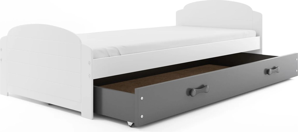 Posteľ LILI 200x90 biela - grafitová