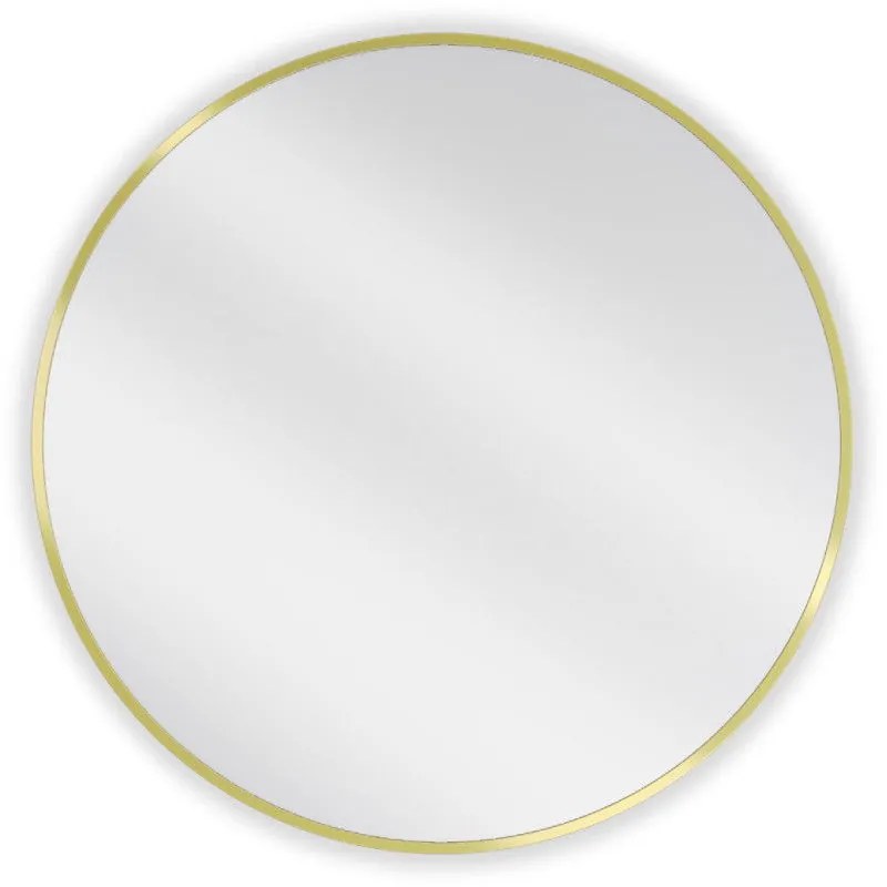 Mexen Loft, okrúhle kúpeľňové zrkadlo 75 cm, farba rámu zlatá lesklá, 9850-075-075-000-50