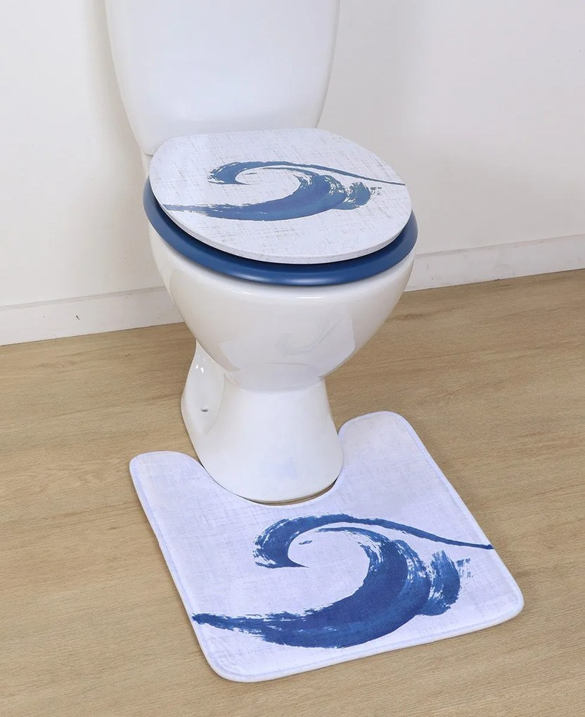 TENDANCE WC predložka Manureva, 45x50 cm, krémová/modrá