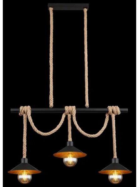 Globo 15690-3H - Závesné svietidlo na lanku DIANA 3xE27/60W/230V čierne