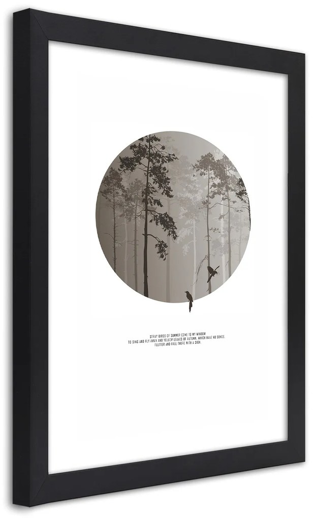 Gario Plagát Vtáky v lese Farba rámu: Bez rámu, Rozmery: 40 x 60 cm