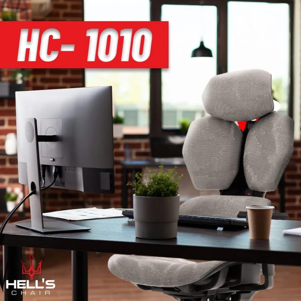 Ergonomická textilná otočná kancelárska stolička - HC-1010 Grey