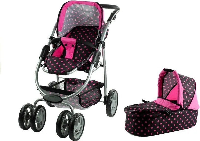 Kočík pre bábiky Alice Deep, kočík, prenosná postieľka 2v1