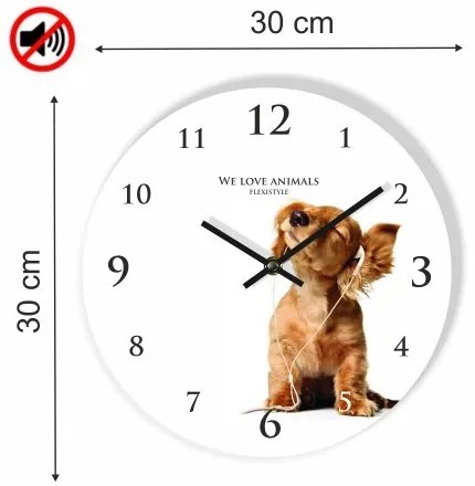 Detské nástenné hodiny so psíkom