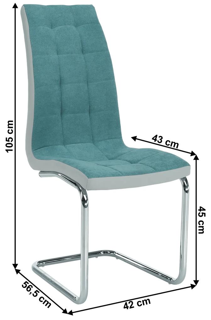 Kondela Jedálenská stolička, mentolová/sivá/chróm, SALOMA NEW 67270