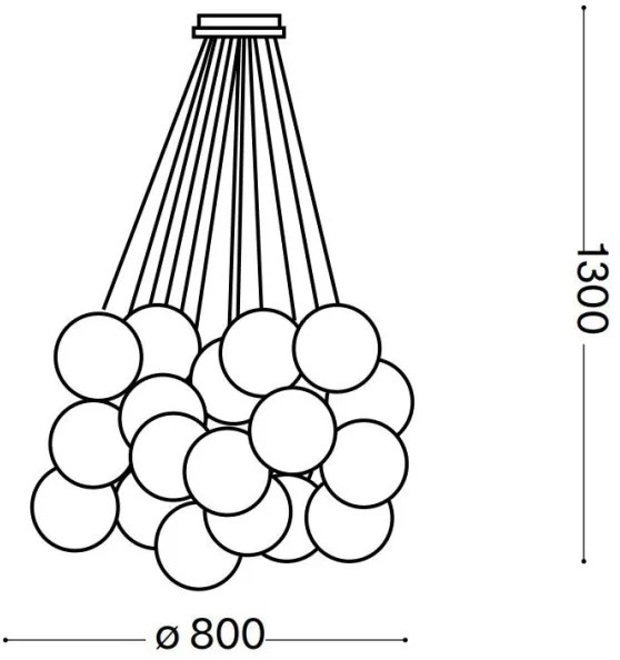 Ideal Lux - Luster na lanku MAPA PLUS 22xE14/40W/230V