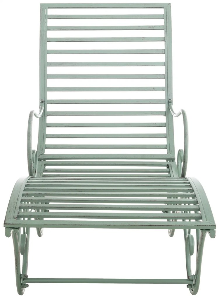 Kovová záhradné lehátko Amiens - Zelená antik