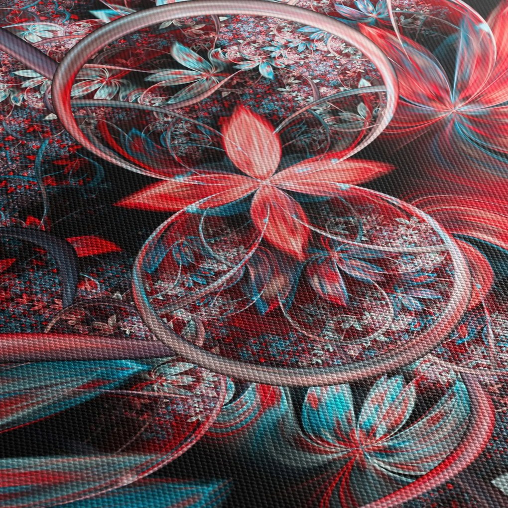 Abstraktný obraz exotických kvetov (90x60 cm)