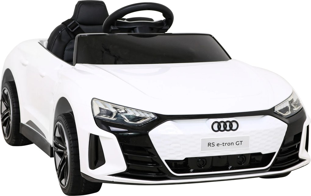 Ramiz Elektrické autíčko Audi RS E-Tron GT pre deti biele + diaľkové ovládanie + pohon 4x4 + rádio MP3 + LED + EVA