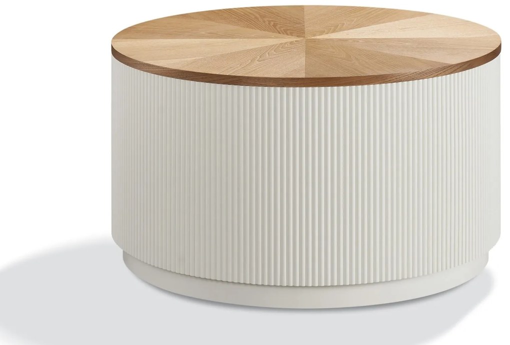 Konferenční stolek Stilig ST580 80 cm z masivu ecru/jilm