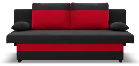 Pohovka NOLA rozkladacia, čierna / červená