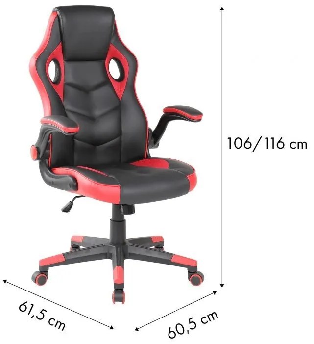 Herná stolička - čierna/červená | 9542H