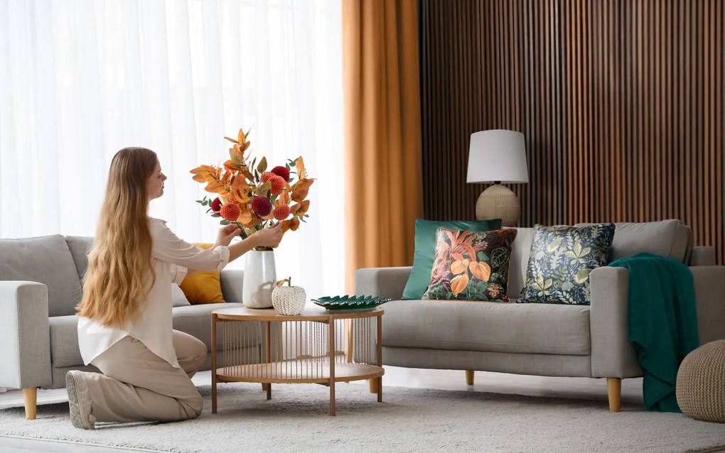 DEKORAČNÁ OBLIEČKA NA VANKÚŠ GAJA2 45X45 CM TMAVOTYRKYSOVÁ