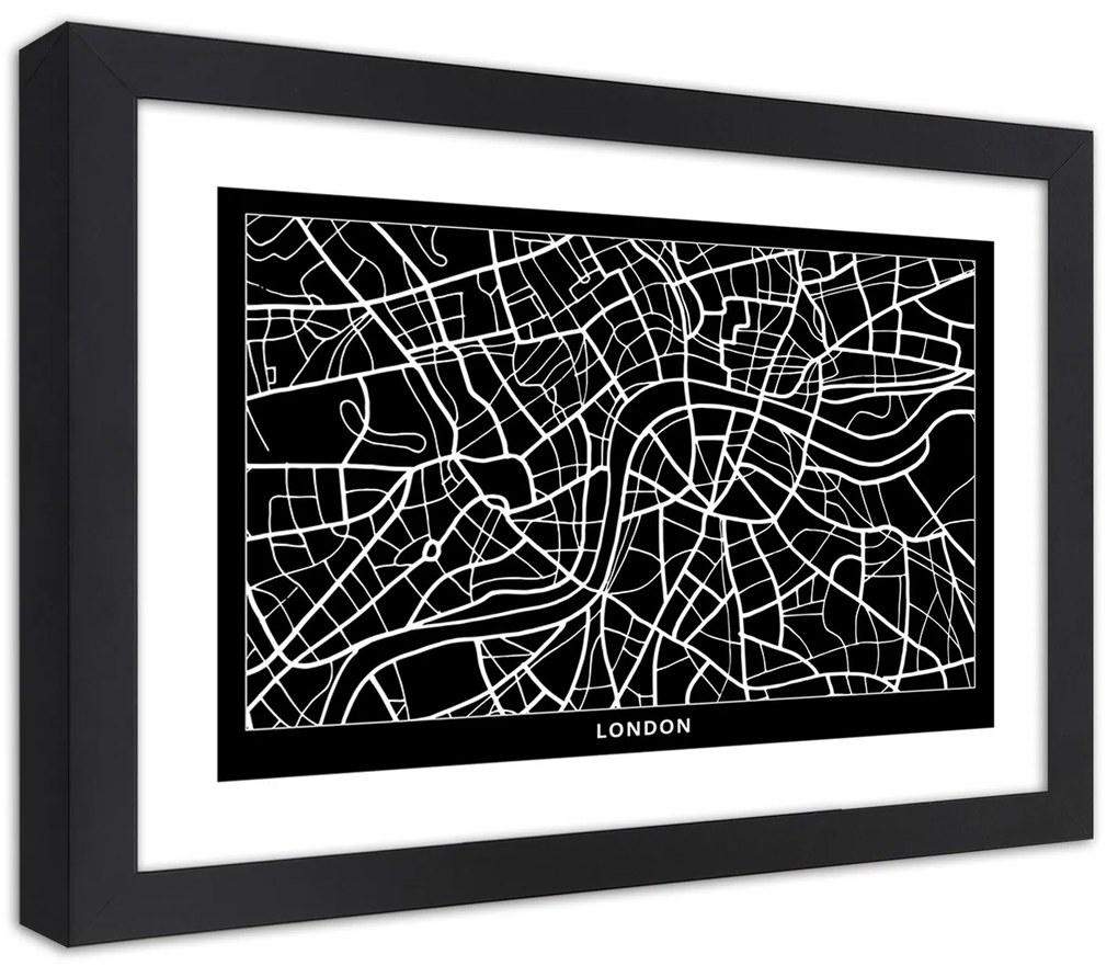 Gario Plagát City plan London Farba rámu: Bez rámu, Rozmery: 60 x 40 cm