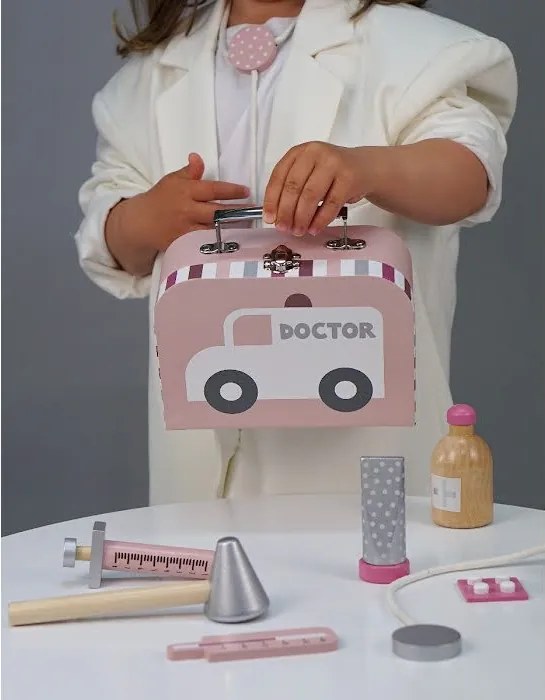 Lekársky kufrík pre deti ružový