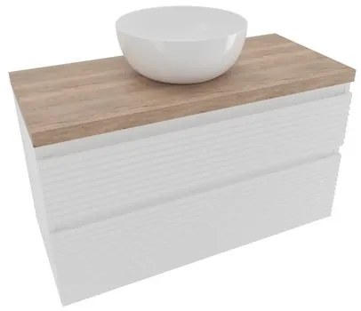 Kúpeľňová skrinka 2 zásuvková s krycou doskou Naturel Savona 98x53x44, 8 cm biela lesk SAVONA2100BIDDH, 1 ks