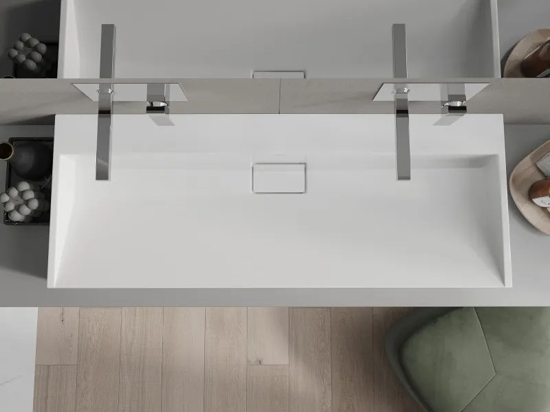 Mexen Ava umývadlo na pult z kompozitu B/O 120 x 46 cm, biela - 23011200