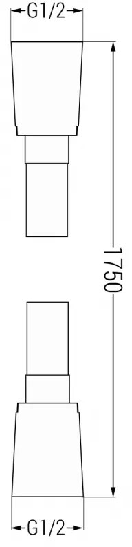 Mexen príslušenstvo, Sprchová hadica 175 cm, hladký povrch, chróm, 79475-00