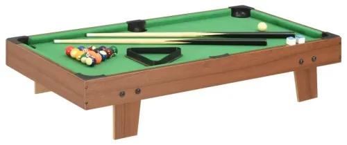 vidaXL 3-stopový mini gulečníkový stôl hnedý a zelený 92x52x19 cm-