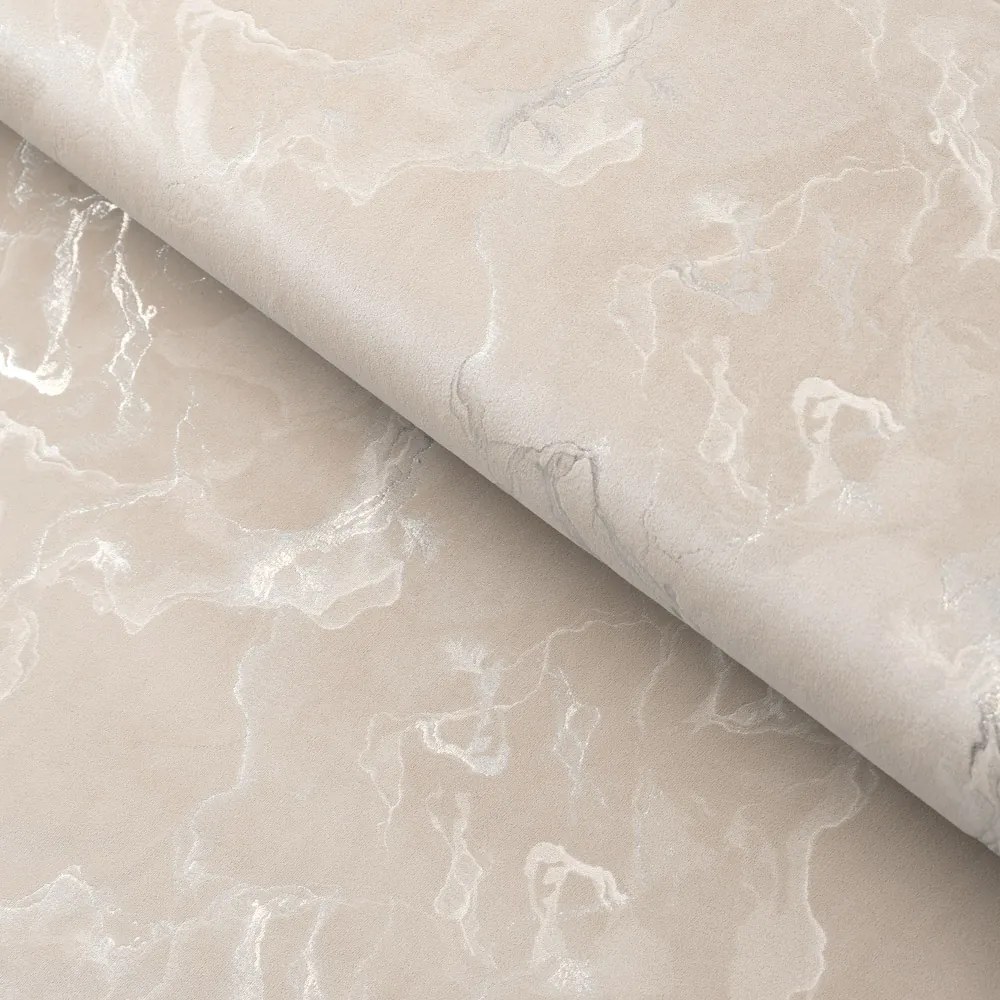 Biante Zamatový štvorcový obrus Isabela IBL-018 Zlatý/dymový mramor na púdrovo béžovom 40x40 cm