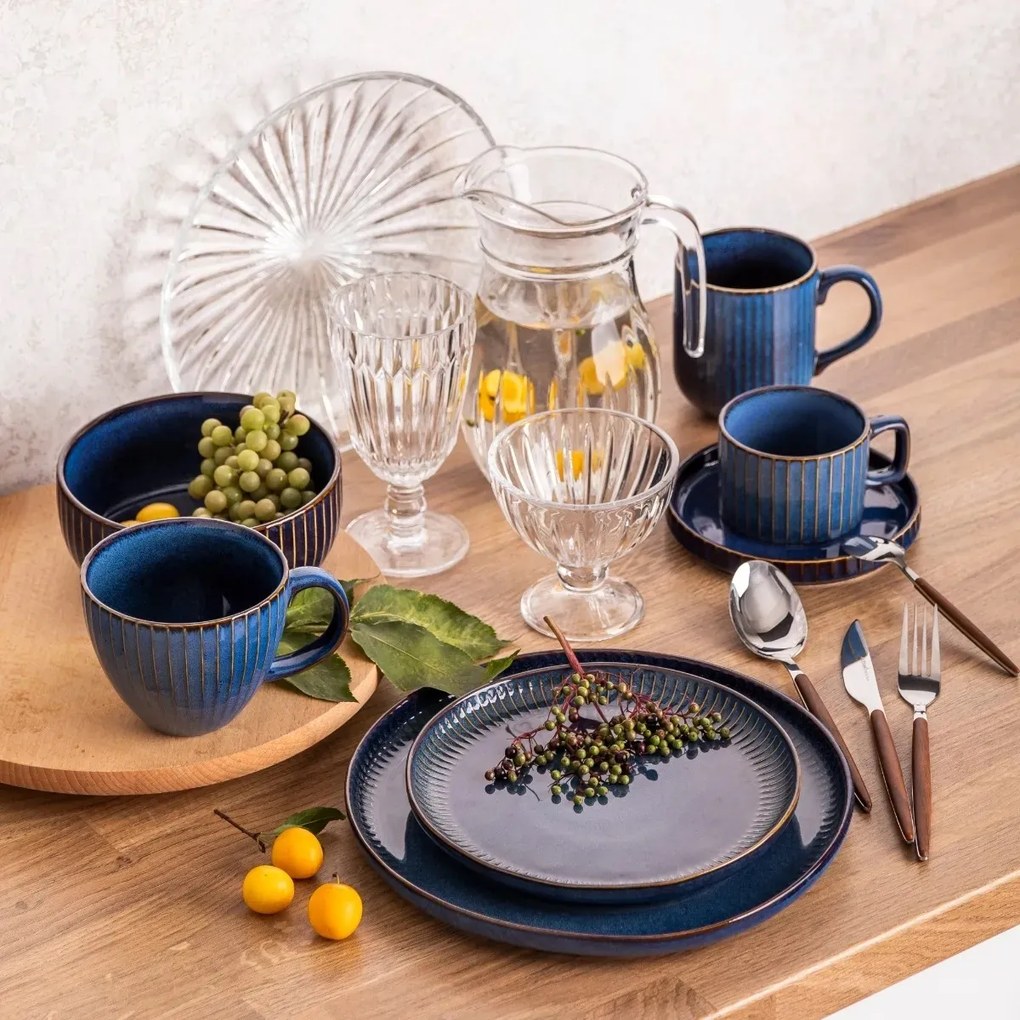 Altom Porcelánový plytký tanier Reactive Stripes modrá, 26 cm