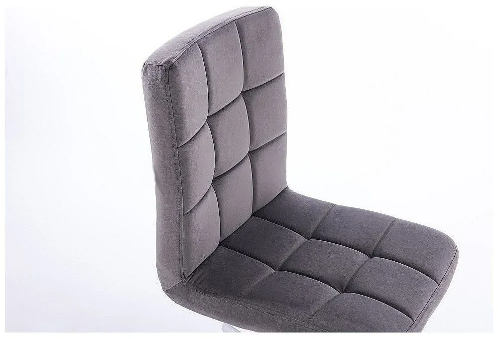 LuxuryForm DESIGN Stolička TOLEDO VELUR na zlatom tanieri - tmavo šedá