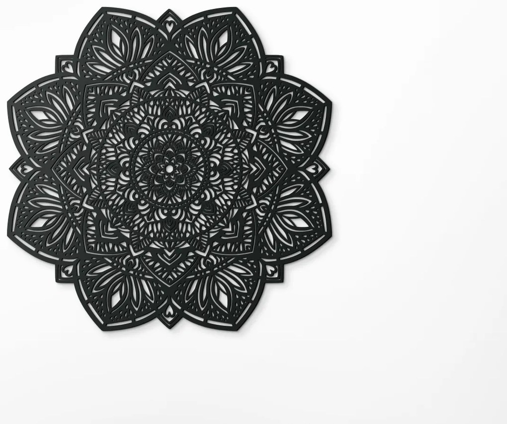 drevko Drevená mandala Kvet života Rozmer obrazu: 120 x 120 cm, Farba dekorácie: Čierna