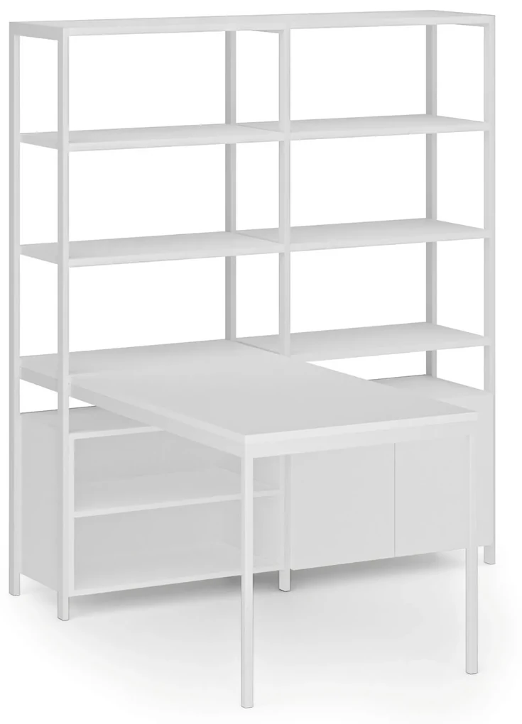 Zostava HOME OFFICE s policami, biela