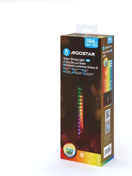 Aigostar - LED Solárna vianočná reťaz 384xLED/13m IP65 multicolor