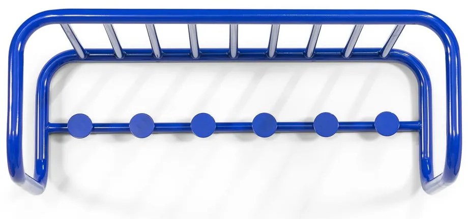 Modrý kovový nástenný vešiak s poličkou Retro – Spinder Design