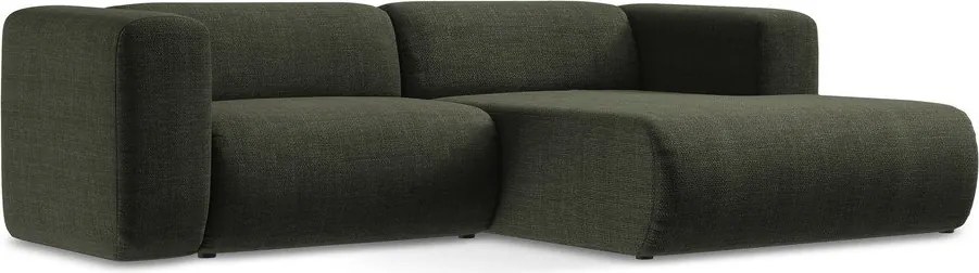 Zelená rohová pohovka (pravý roh/s leňoškou) Ekahi – Makamii