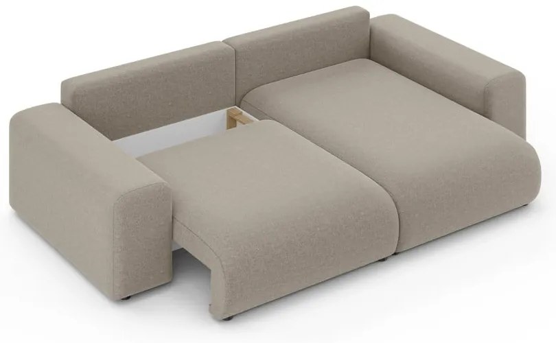 Béžová rozkladacia rohová pohovka s úložným priestorom (variabilný roh) Luma – Ropez