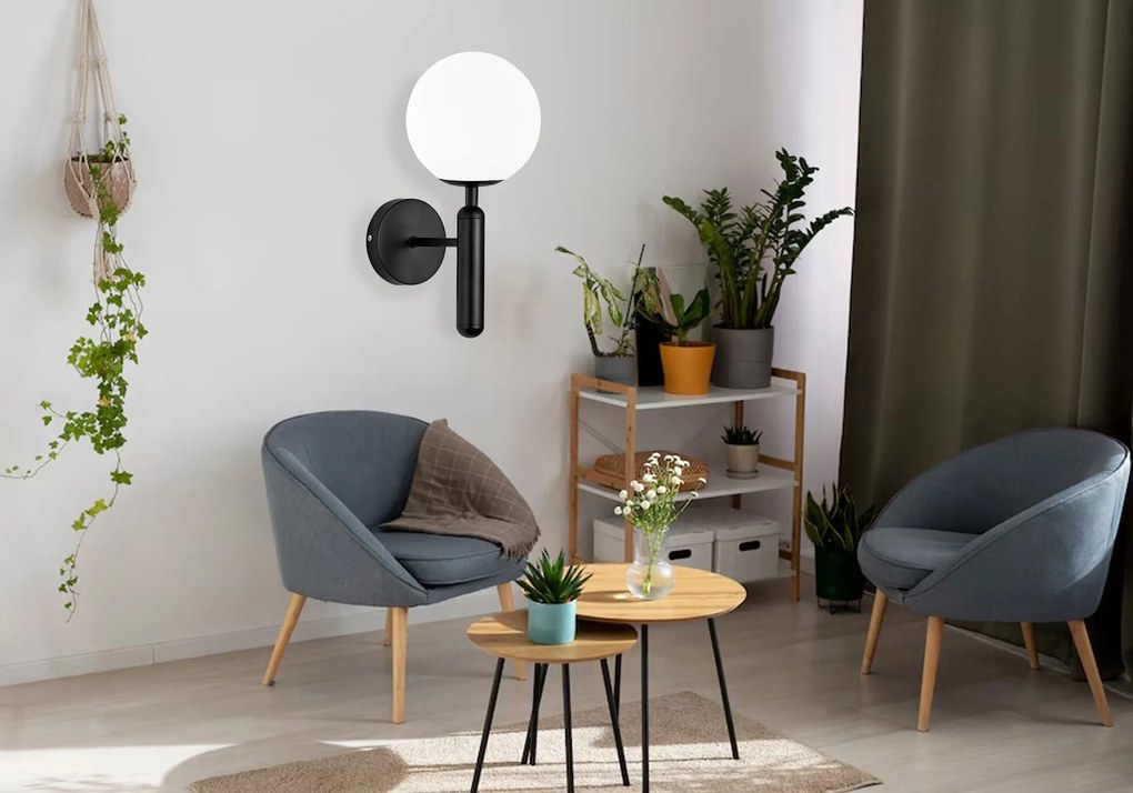 Toolight Toolight, nástenné svietidlo 1xE27, G097-1W, čierna, OSW-09722