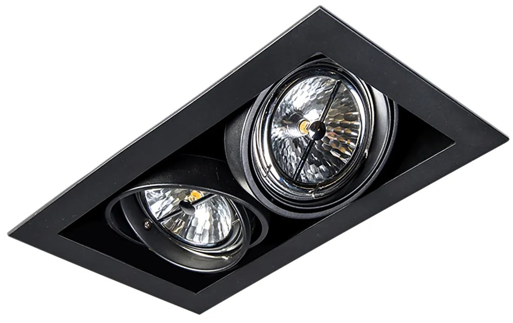 Sada 12 zapustených bodových svetiel čiernych AR111 nastaviteľných 2-svetlo - Oneon