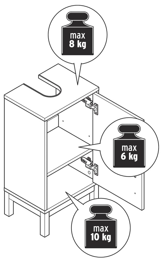 Malá skrinka pod umývadlo »Eklund«, antracitová