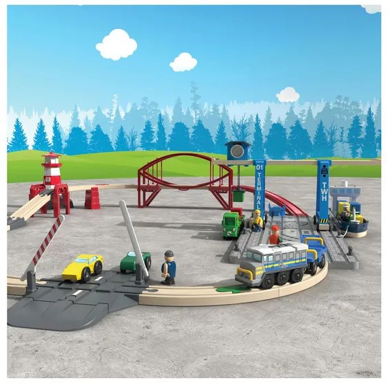 Playtive Drevená železničná súprava, 63-dielna (100356666)