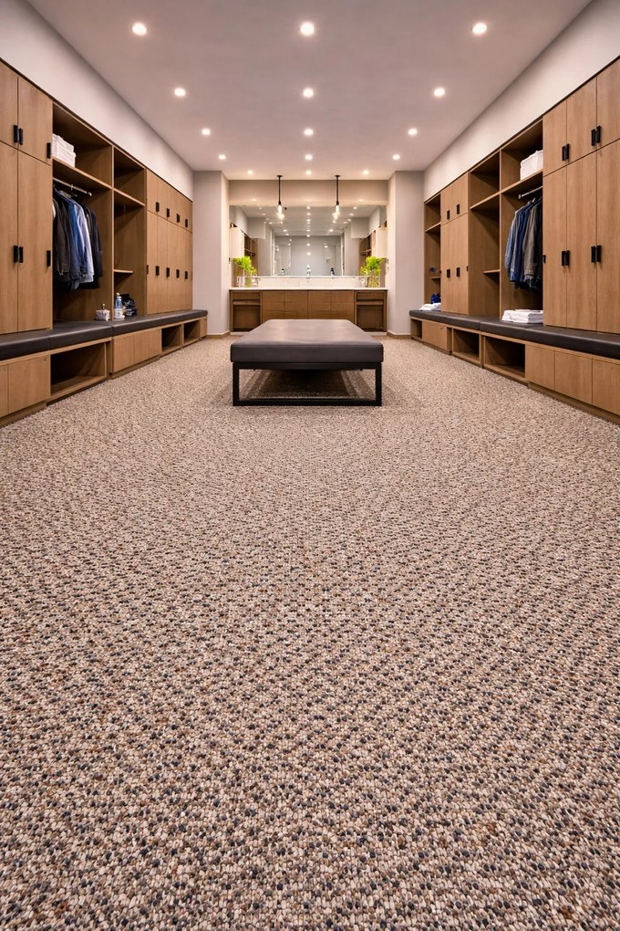 Koberec metráž New Techno 3514 sv. béžové, na mieru, šíře 4m, béžová, ab (mriežka), chodba / predsieň, Timzo