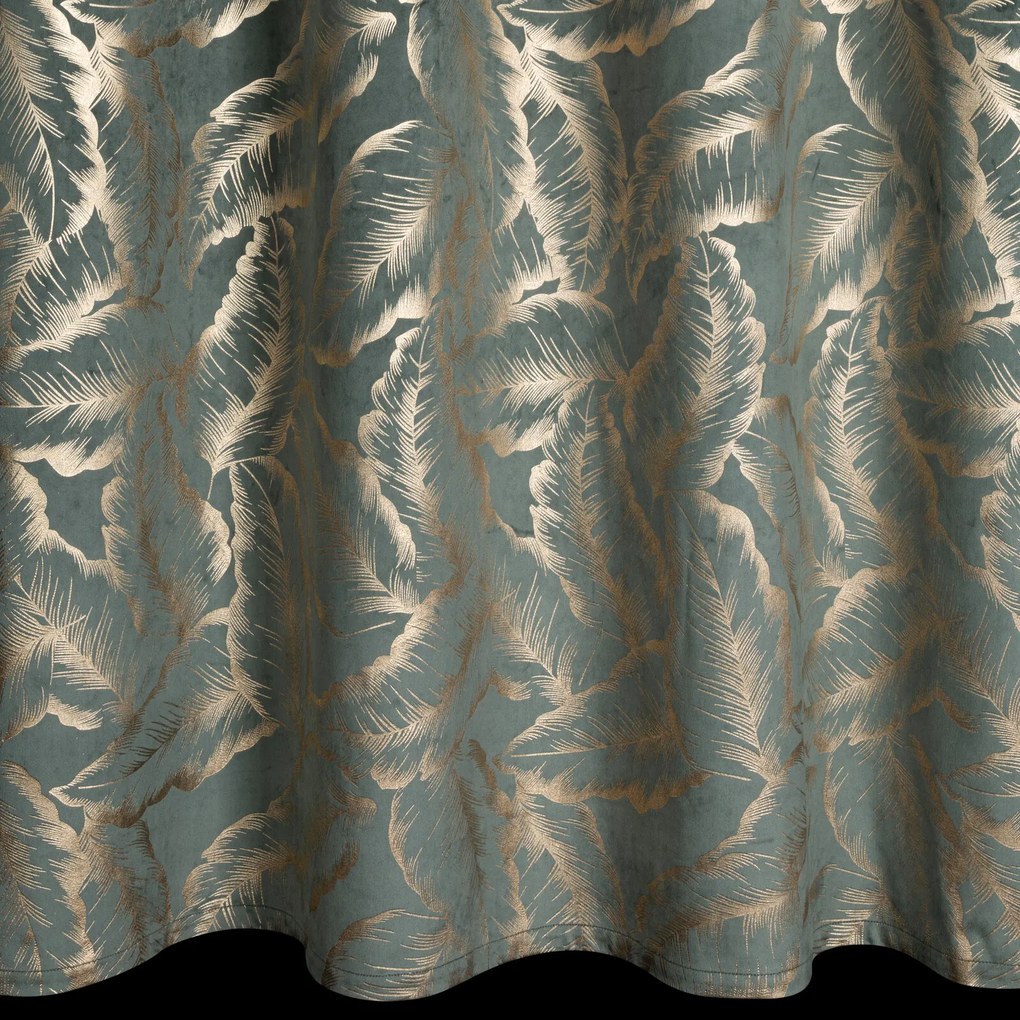 EUROFIRANY ZATEMŇOVACÍ ZÁVES NA KRÚŽKOCH MILENA 140X250 CM LISTY
