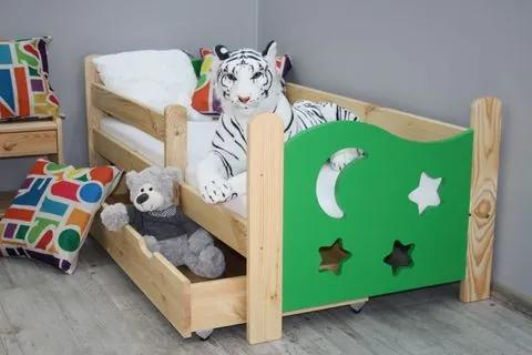 OVN Detská posteľ SEVERKA green+borovica 70x160+rošt