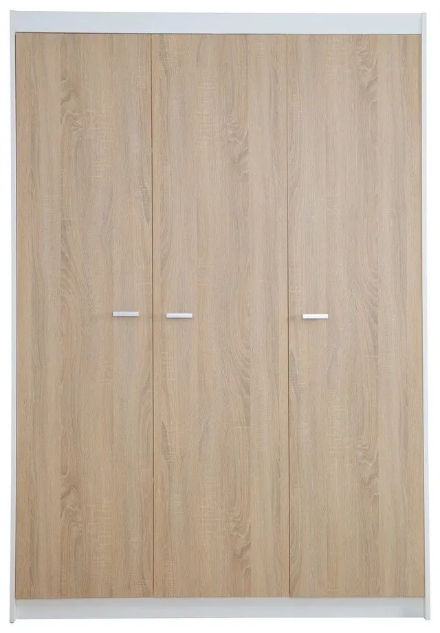 Detská šatníková skriňa v dekore duba v bielo-prírodnej farbe 131x190 cm Gabriella – Roba